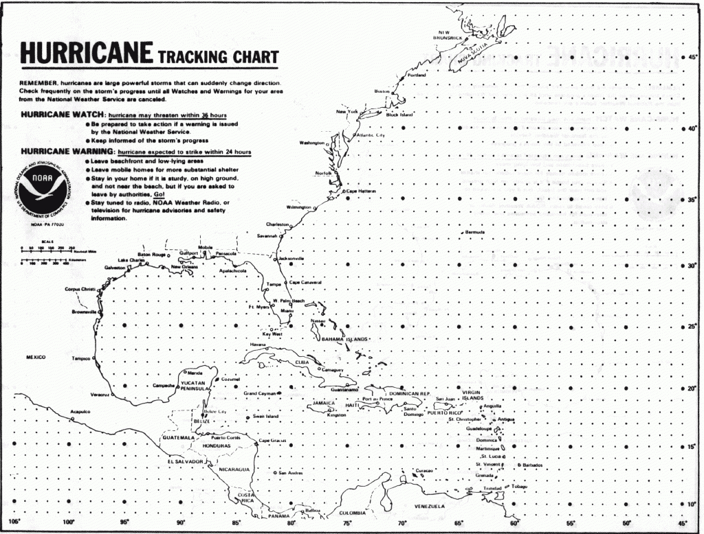 Hurricane Watch - Printable Hurricane Tracking Map