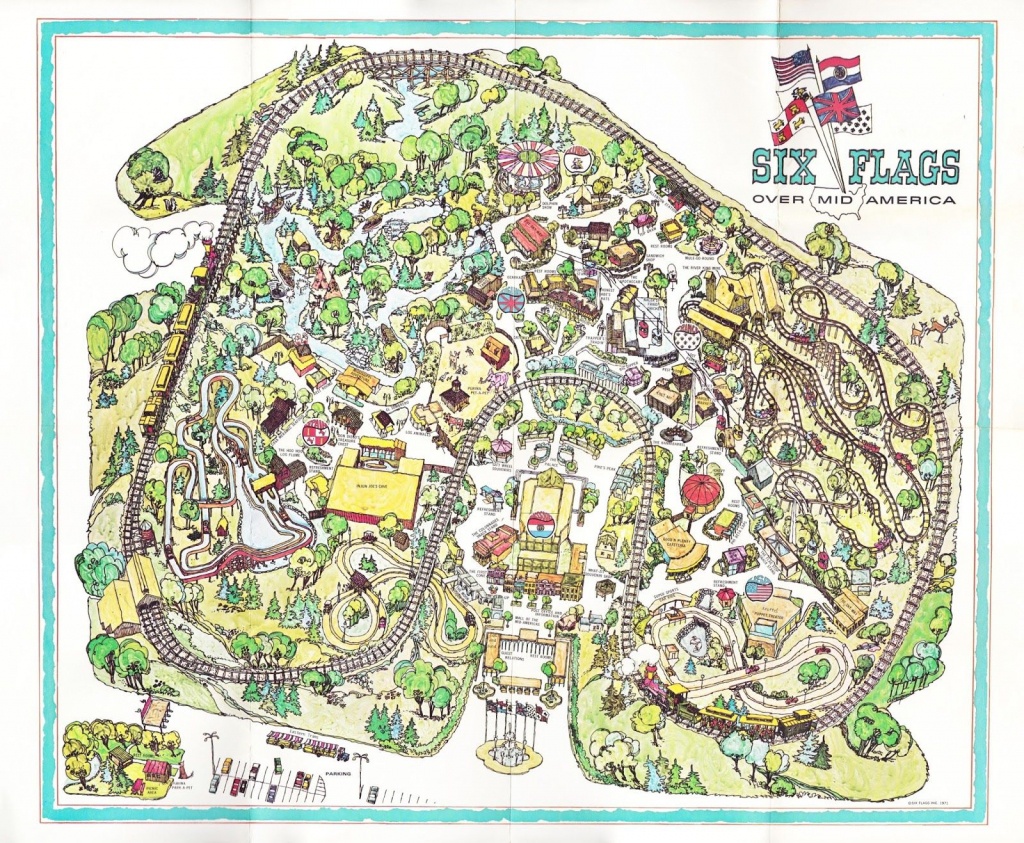 I Found This Inaugural Year Map From Six Flags Over Mid America At - Printable Six Flags Over Georgia Map