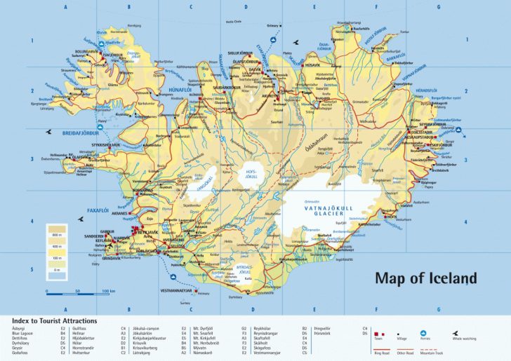 Printable Tourist Map Of Iceland
