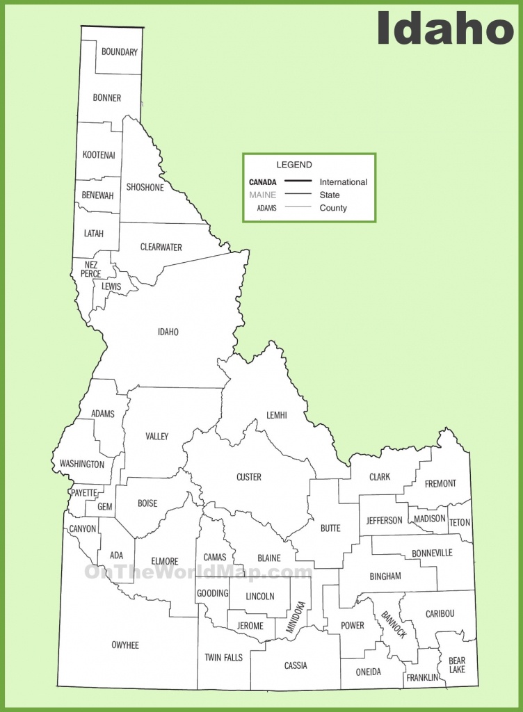 Idaho County Map - Printable Map Of Idaho