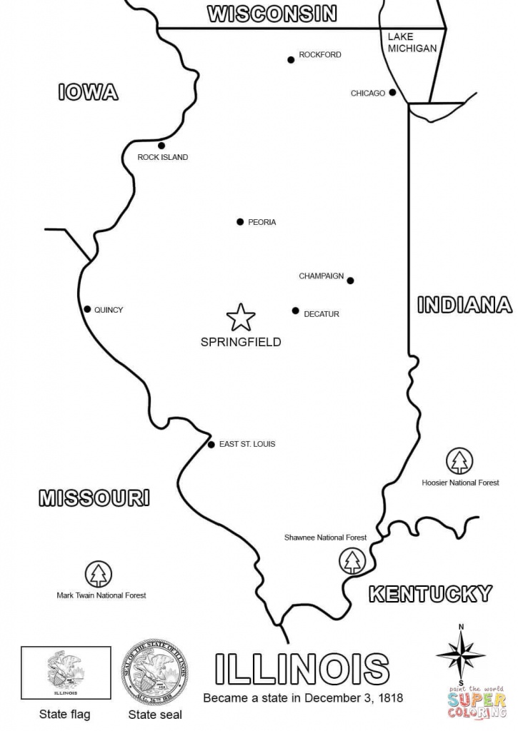 Illinois Map Coloring Page | Free Printable Coloring Pages - Illinois State Map Printable