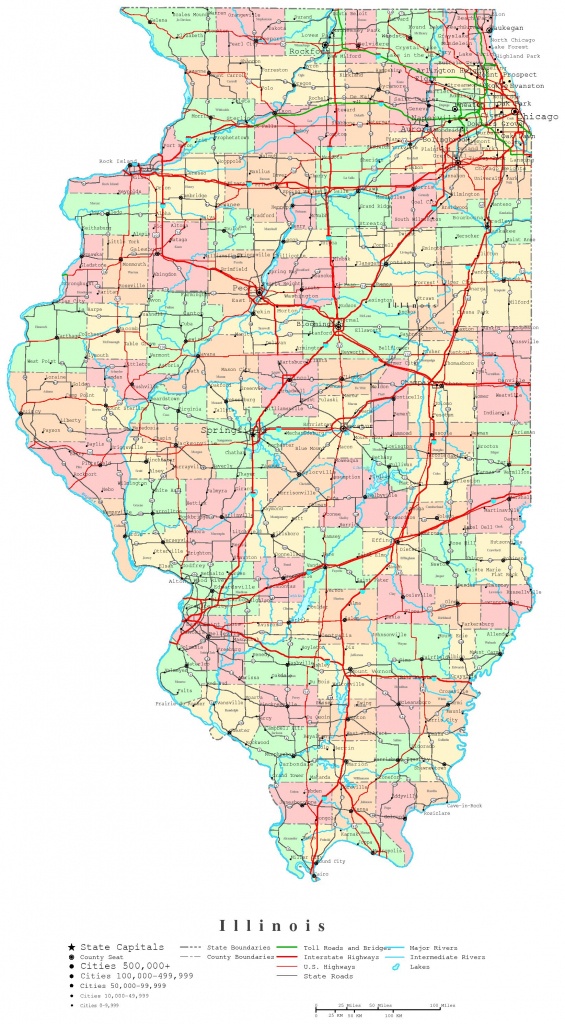 Illinois Printable Map - Illinois State Map Printable