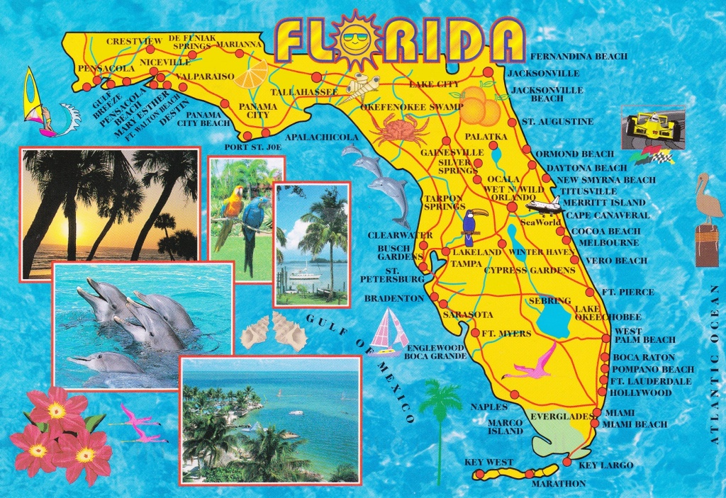 Illustrated Tourist Map Of Florida - Florida Tourist Map