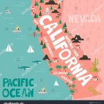 Image Vectorielle De Stock De Illustrated Map State California   Illustrated Map Of California