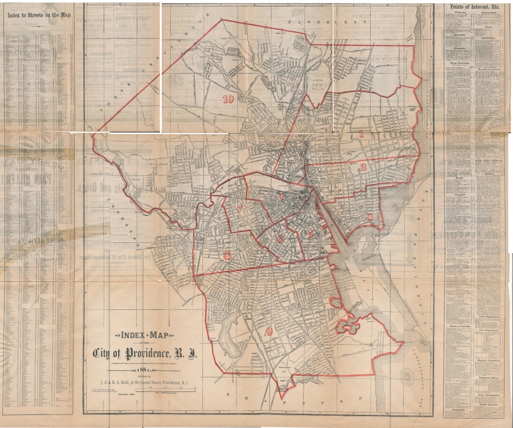 Index Map Of The City Of Providence, 1881 | One Rhode Island Family - Printable Map Of Providence Ri