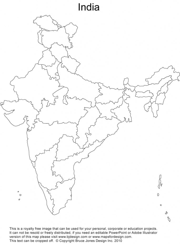 India Printable, Blank Maps, Outline Maps • Royalty Free - Printable Outline Map Of India