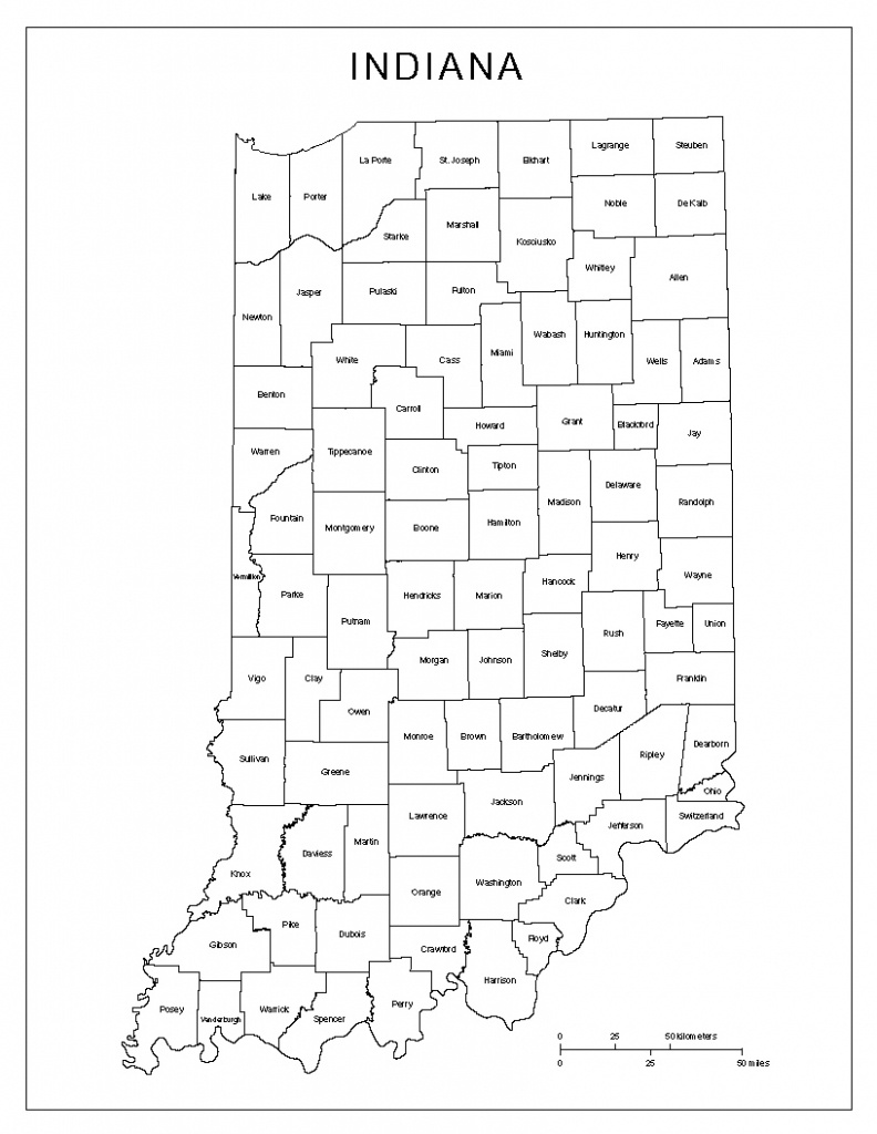 Indiana Labeled Map - Pa County Map Printable