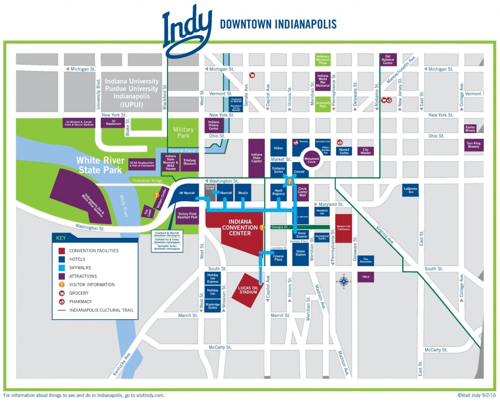 Indianapolis Downtown Map - Printable Map Of Indianapolis