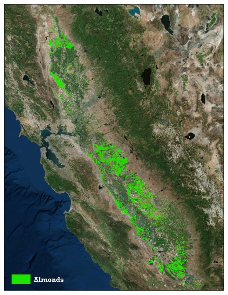 California Almond Production Map