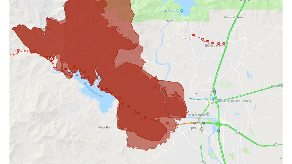 Interactive Map: A Look At The Carr Fire Burning In Shasta County - Interactive Map Of California Fires