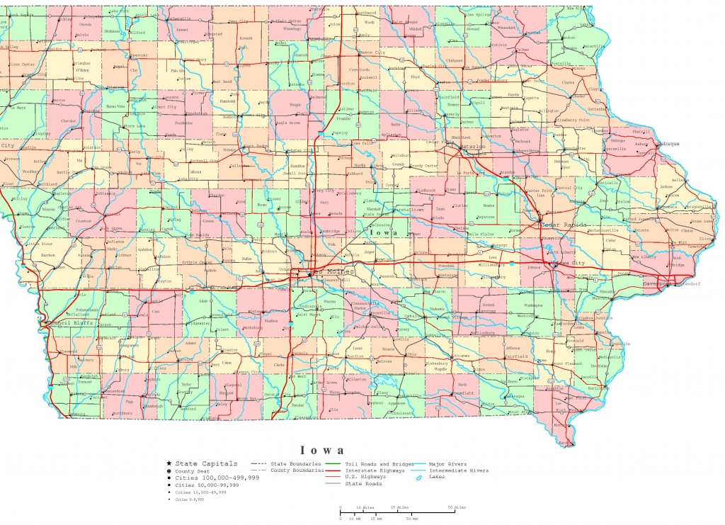 Iowa Printable Map - Printable Map Of Iowa