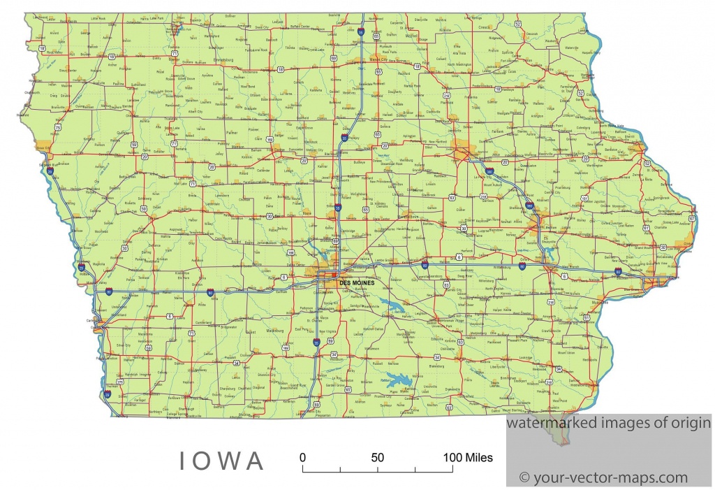 Iowa State Route Network Map. Iowa Highways Map. Cities Of Iowa - Printable Iowa Road Map