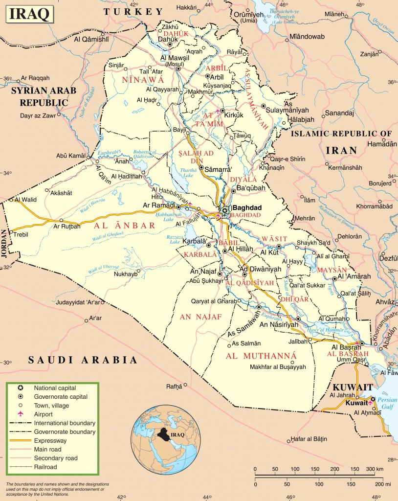 Iraq Road Map - Printable Map Of Iraq