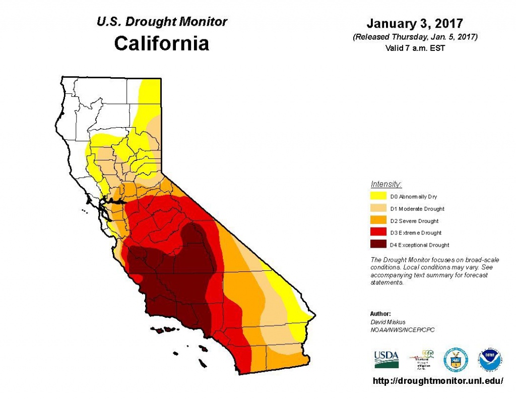 California Drought Map 2017 Free Printable Maps