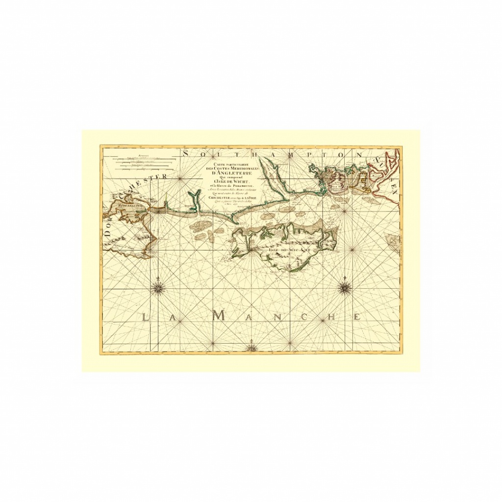 Isle Of Wight Old Nautical Map - Ancient Map Posters Printed On Canvas - Printable Map Of Isle Of Wight