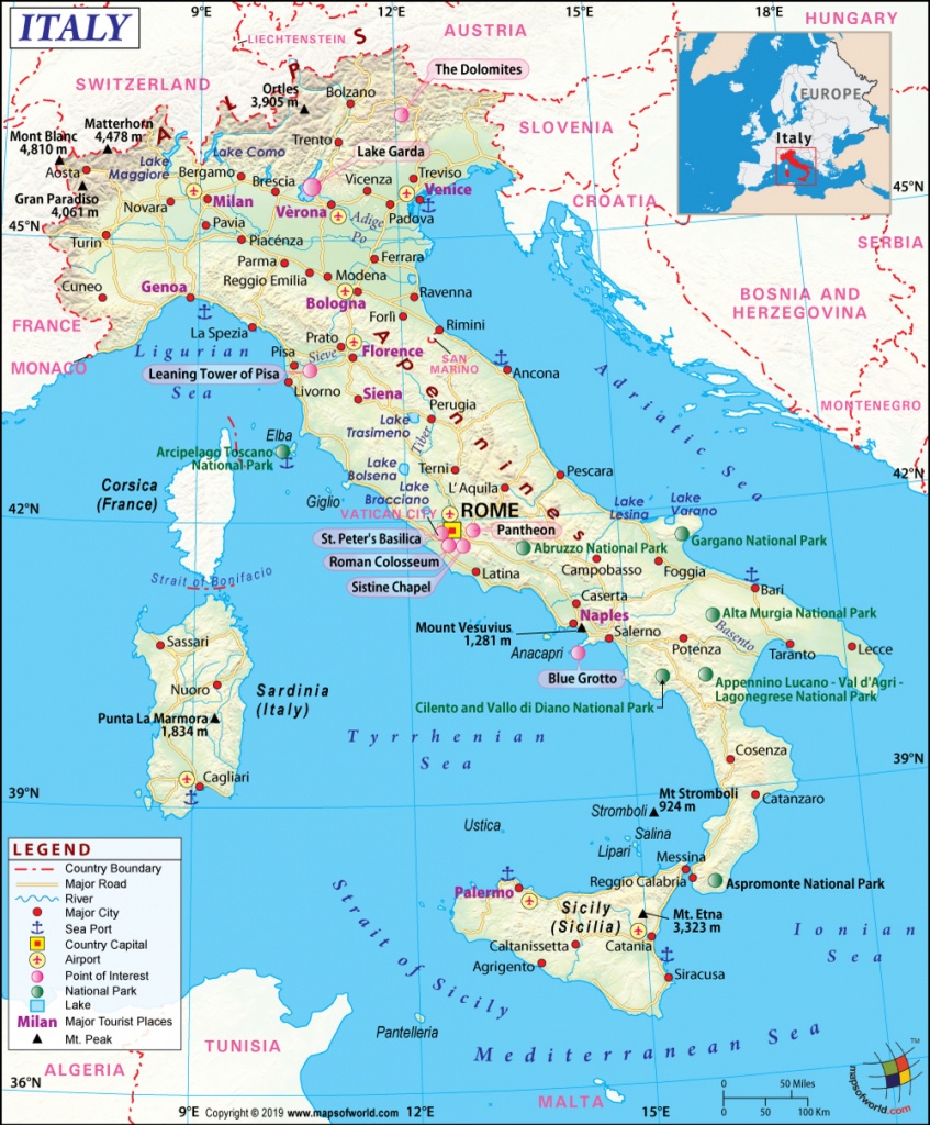 Italy Map, Map Of Italy, History And Intreseting Facts Of Italy - Free Printable Map Of Italy