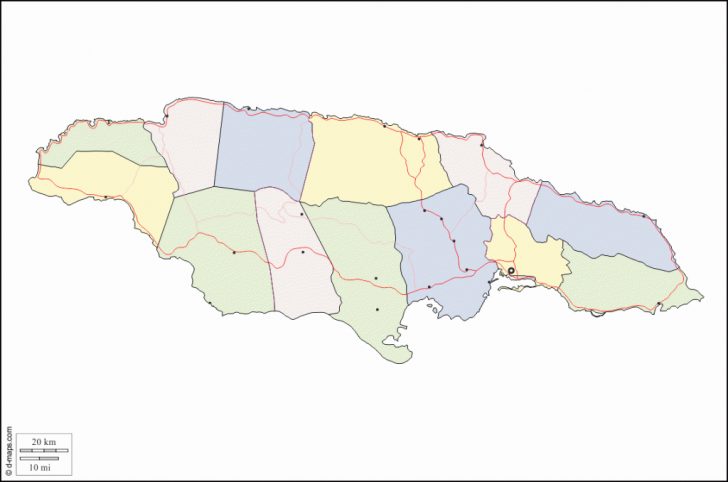Free Printable Map Of Jamaica