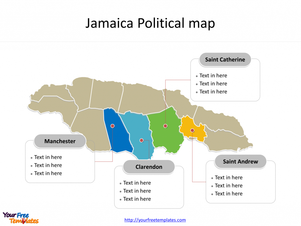 Jamaica Map Blank Templates - Free Powerpoint Templates - Free Printable Map Of Jamaica