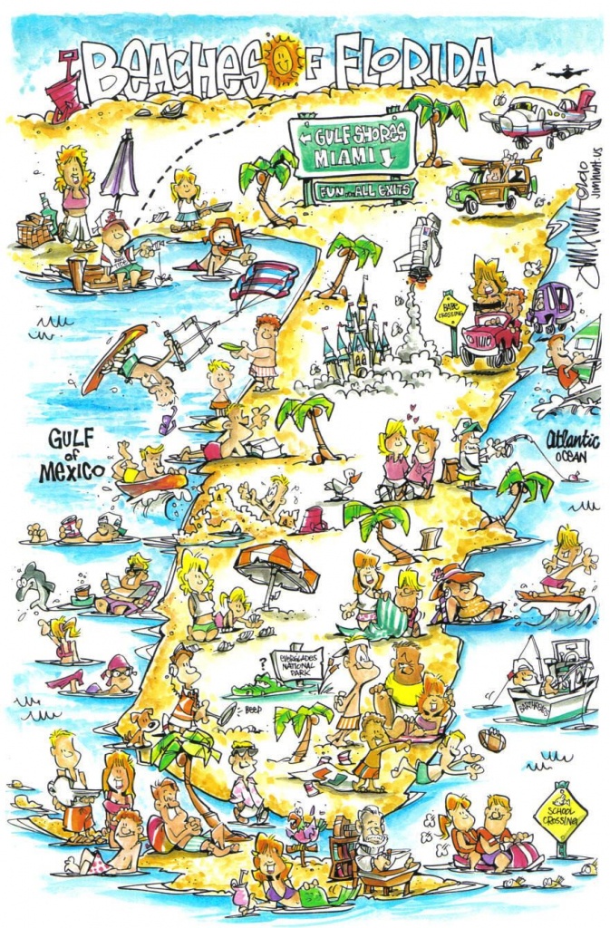 Jim Hunt&amp;#039;s Map Of The Beaches Of Florida | Tallahassee, Florida - Panama Beach Florida Map