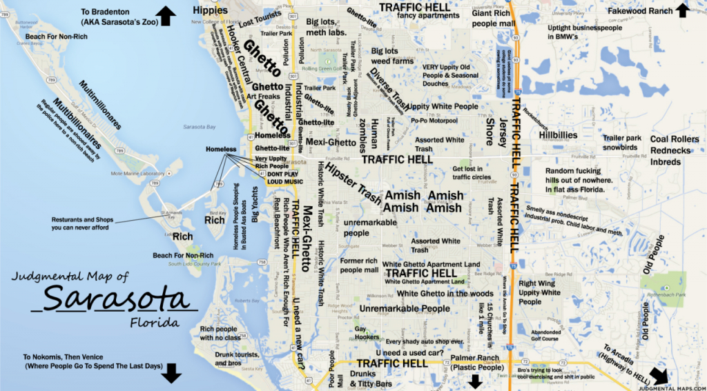 Judgmental Maps — Sarasota, Fltony Copr. 2014 Tony. All Rights - Sarasota Florida Map Of Florida