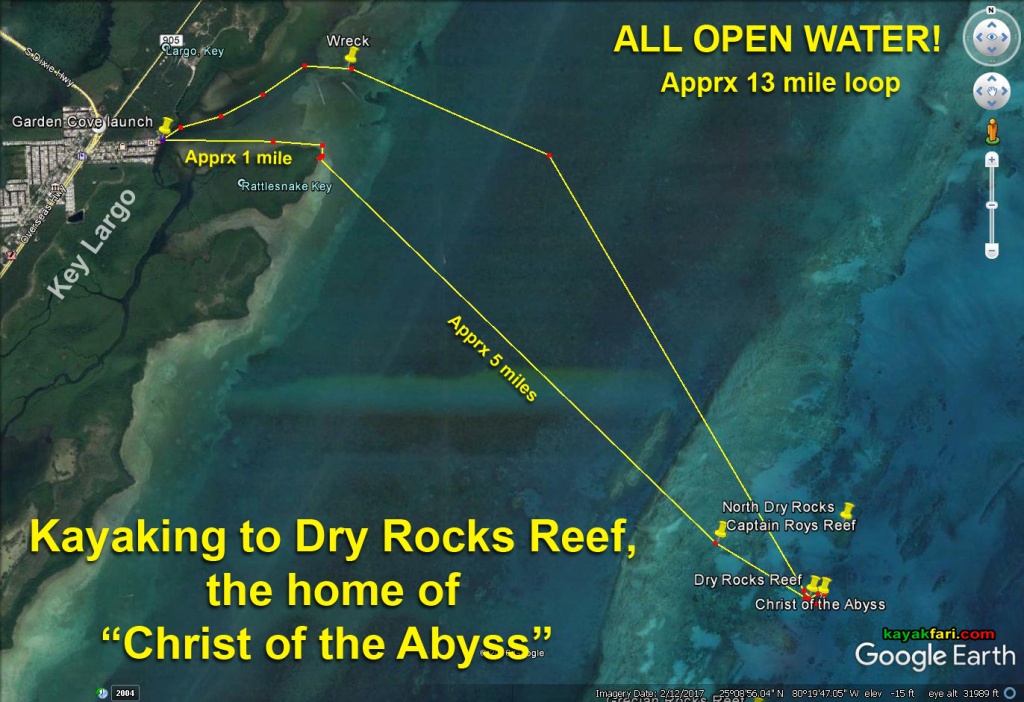 Kayaking To Dry Rocks Reef – A Pilgrimage To Find The “Christ Of The - Florida Keys Dive Map