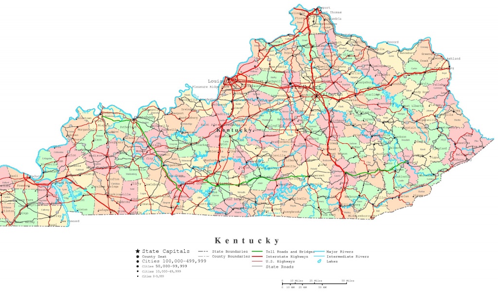 Kentucky Printable Map - Printable Map Of Kentucky