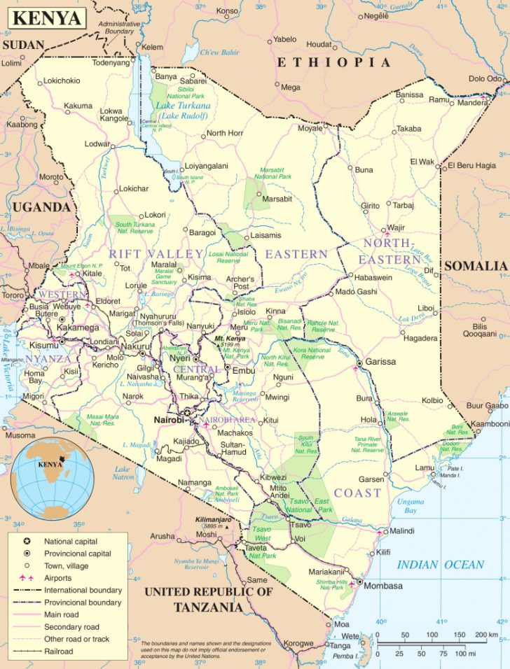 Printable Map Of Kenya