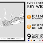 Key West Map Print Key West Print Florida Keys Map Key West | Etsy   Key West Street Map Printable