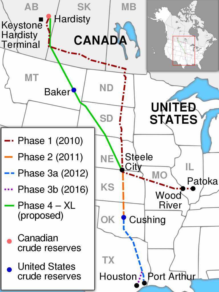 Keystone Pipeline - Wikipedia - Texas Refineries Map