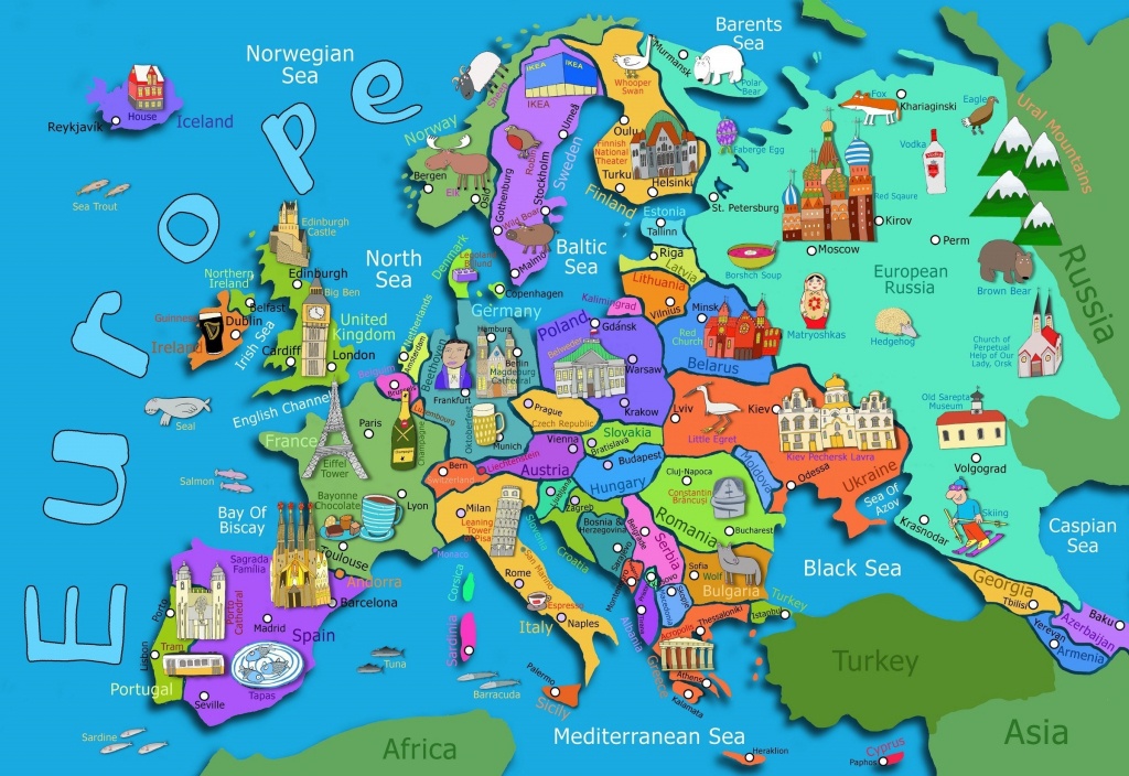 Kids Map Of Europe Maps Com In For Printable Asia 7 - World Wide Maps - Map Of Europe For Kids Printable
