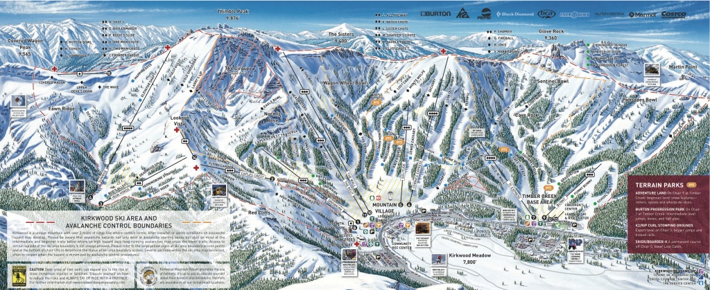 Kirkwood Piste Map / Trail Map - Kirkwood California Map