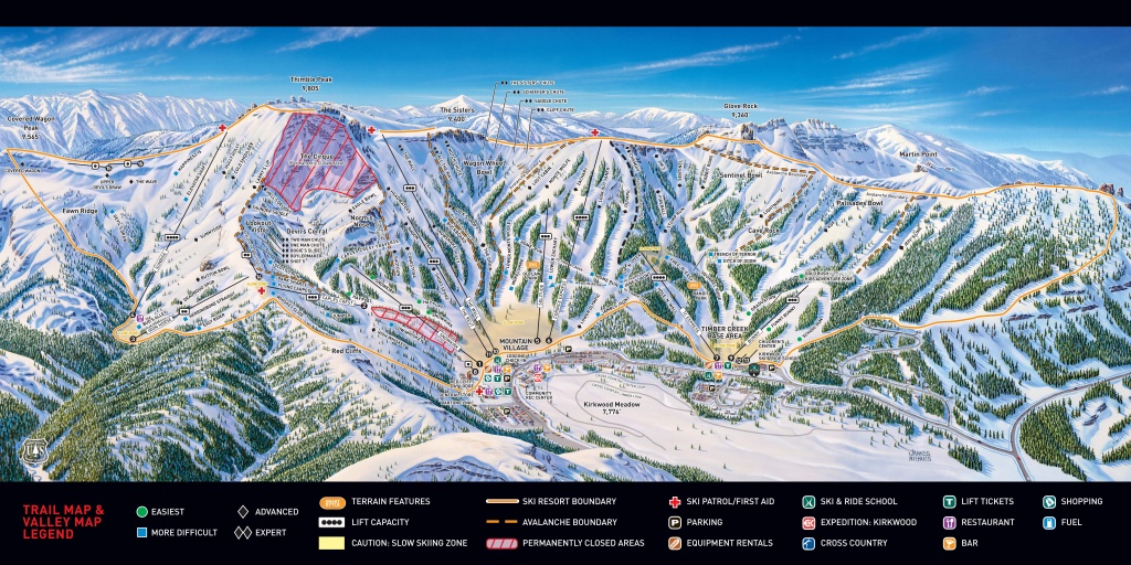 Kirkwood Piste Maps - Kirkwood California Map