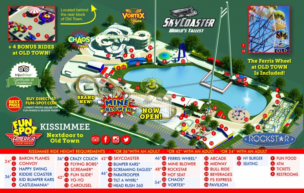 Kissimmee Theme Park Map | Fun Spot Kissimmee Map - Map Of Amusement Parks In Florida