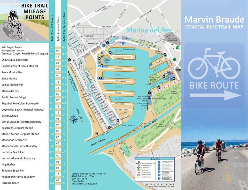 La County Beach Bike Path – Beaches &amp;amp; Harbors - California Coast Bike Route Map