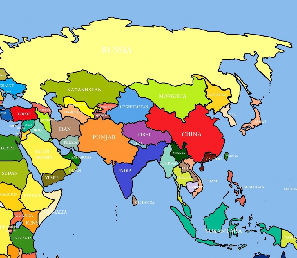 Labeled Map Of Asia Printable | D1Softball - Printable Map Of Asia