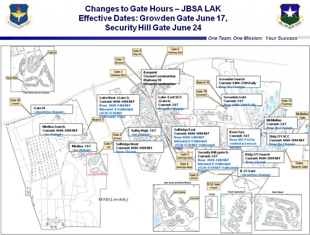 Lackland Afb Gate Hours Changes (Center, West: 2013, Construction - Lackland Texas Map