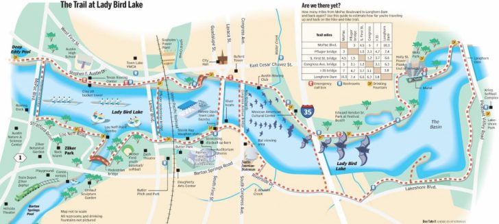 Lady Bird Lake Hike amp Bike Trail - Lady Bird Lake Hike Bike Trail Austin Trail Maps Austin Austin Texas Bike Map 728x327 