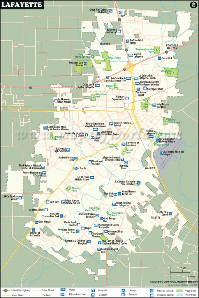Lafayette Map |City Map Of Lafayette, Louisiana - Printable Map Of Lafayette La