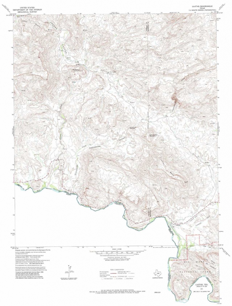 Lajitas Topographic Map, Tx - Usgs Topo Quad 29103C7 - Lajitas Texas Map