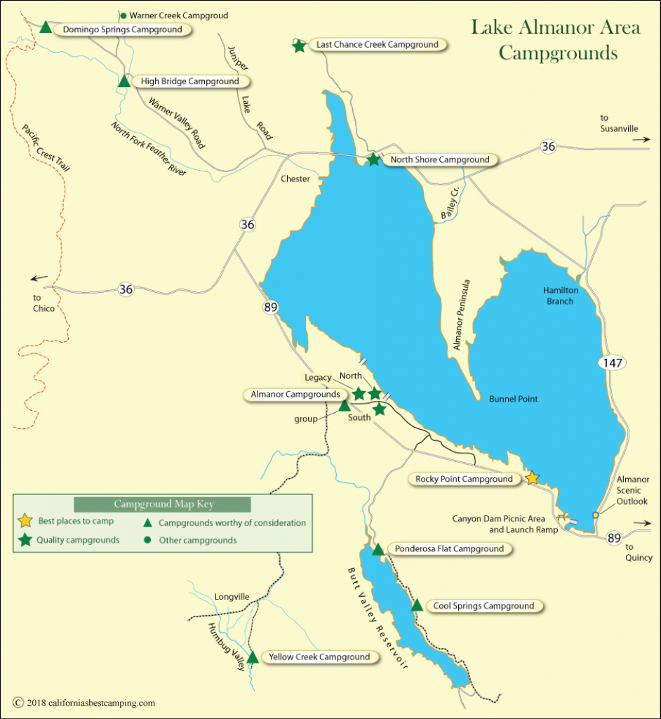 Lake Almanor Area Campground Map - California&amp;#039;s Best Camping - California Camping Sites Map
