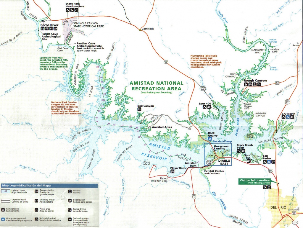 Lake Amistad Information Fishing Guide Kurt Dove - Top Spot Fishing Maps Texas