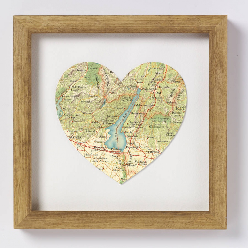 Lake Garda Italy Map Heart Printbombus | Notonthehighstreet - Printable Map Of Lake Garda