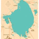 Lake Okeechobee Fl Map Art Print | Etsy   Lake Okeechobee Florida Map