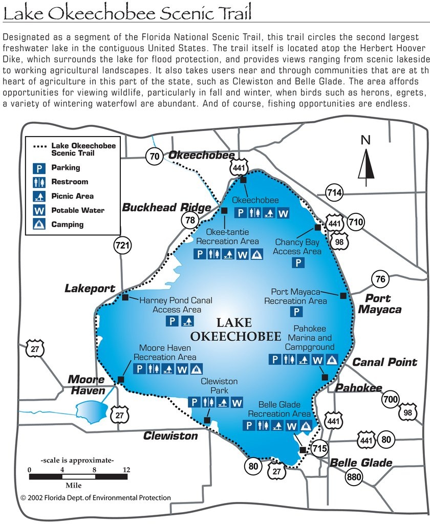 Fishing Map Of Lake Okeechobee Florida Free Printable Maps