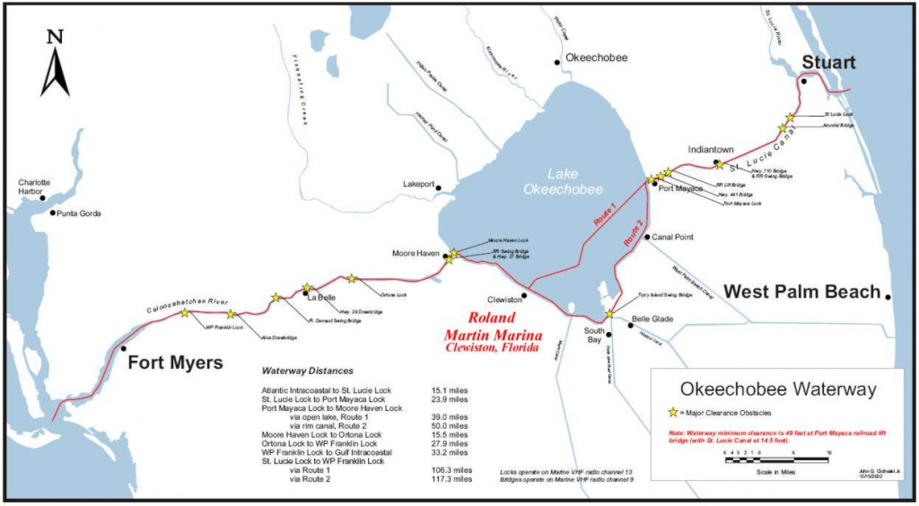 Lake Okeechobee Waterway Locks | Roland Martin Marina - Florida Waterways Map