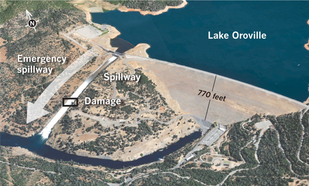 Lake Oroville Timeline: $100 Million In Damage, Evacuees Returning - Oroville California Google Maps