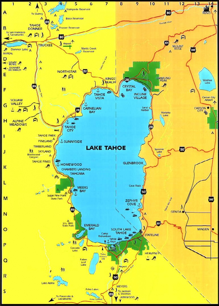 Printable Map Of Lake Tahoe Free Printable Maps