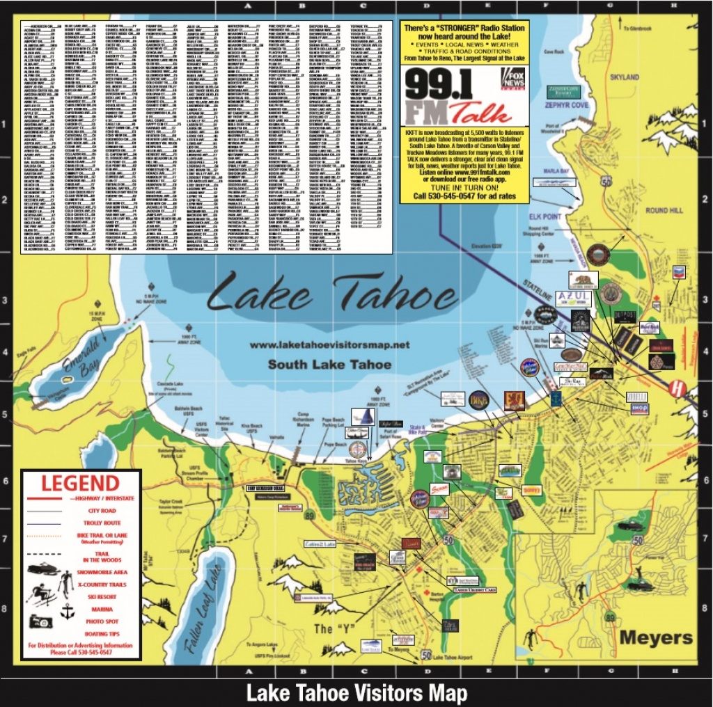 Printable Map Of Lake Tahoe | Free Printable Maps