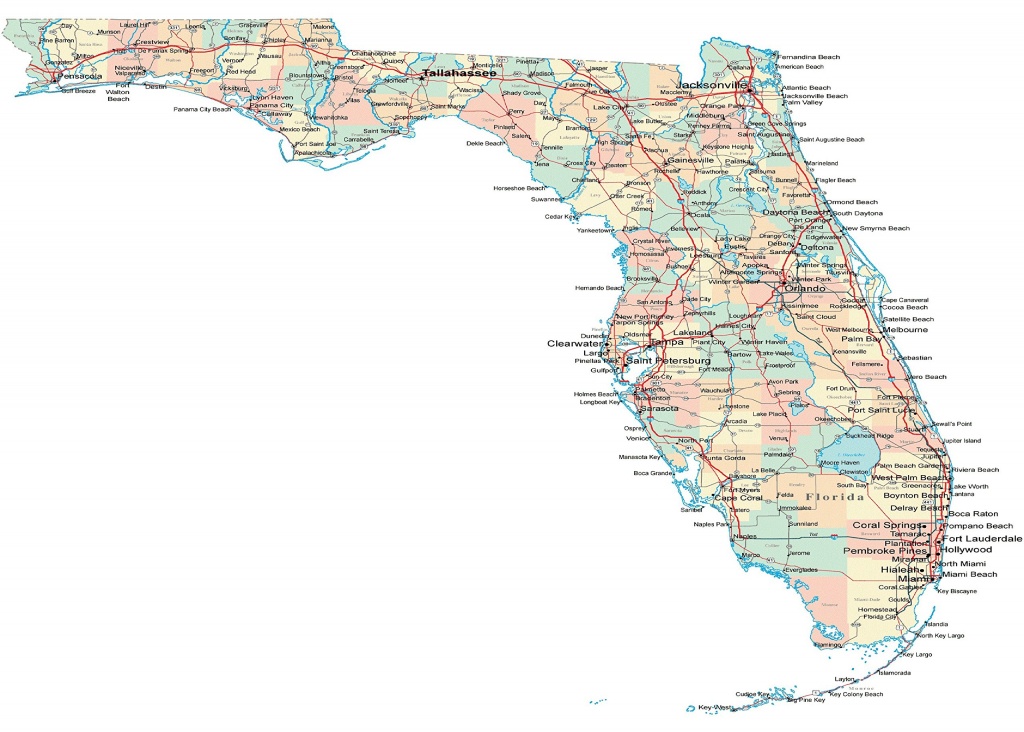 Laminated Poster Conversations Florida Road Map Glossy Poster State - Laminated Florida Map