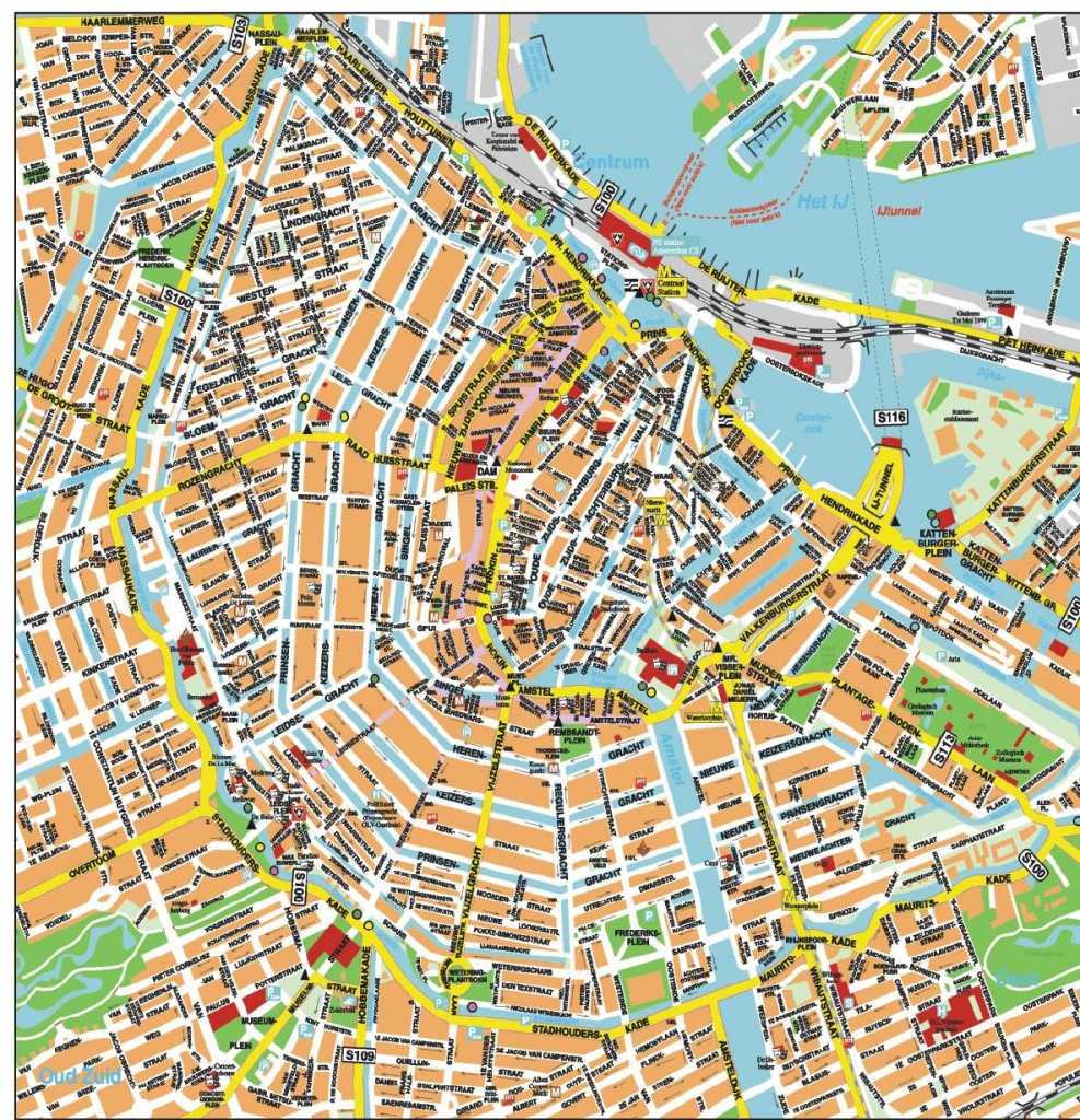 Large Amsterdam Maps For Free Download And Print | High-Resolution - Printable Tourist Map Of Amsterdam